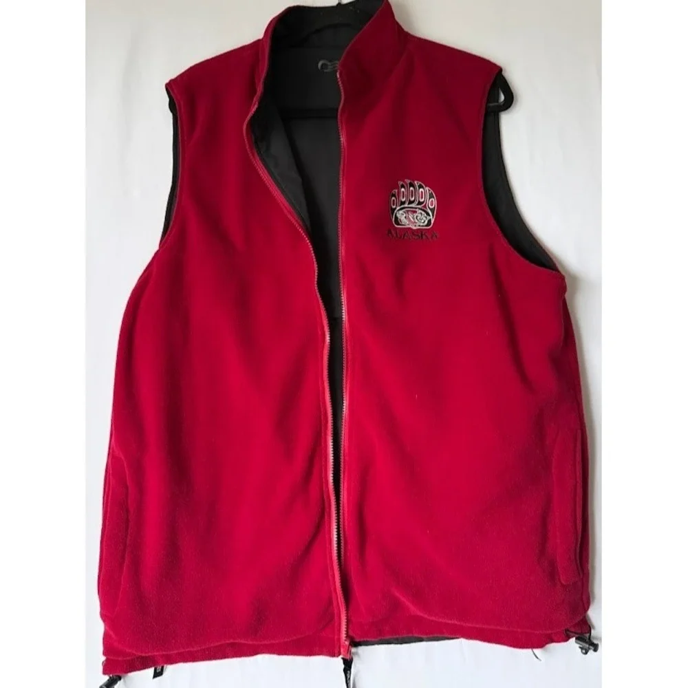 Princess Cruises Alaska Reversible Vest Men‎ M Black Embroidered Travel Outdoor